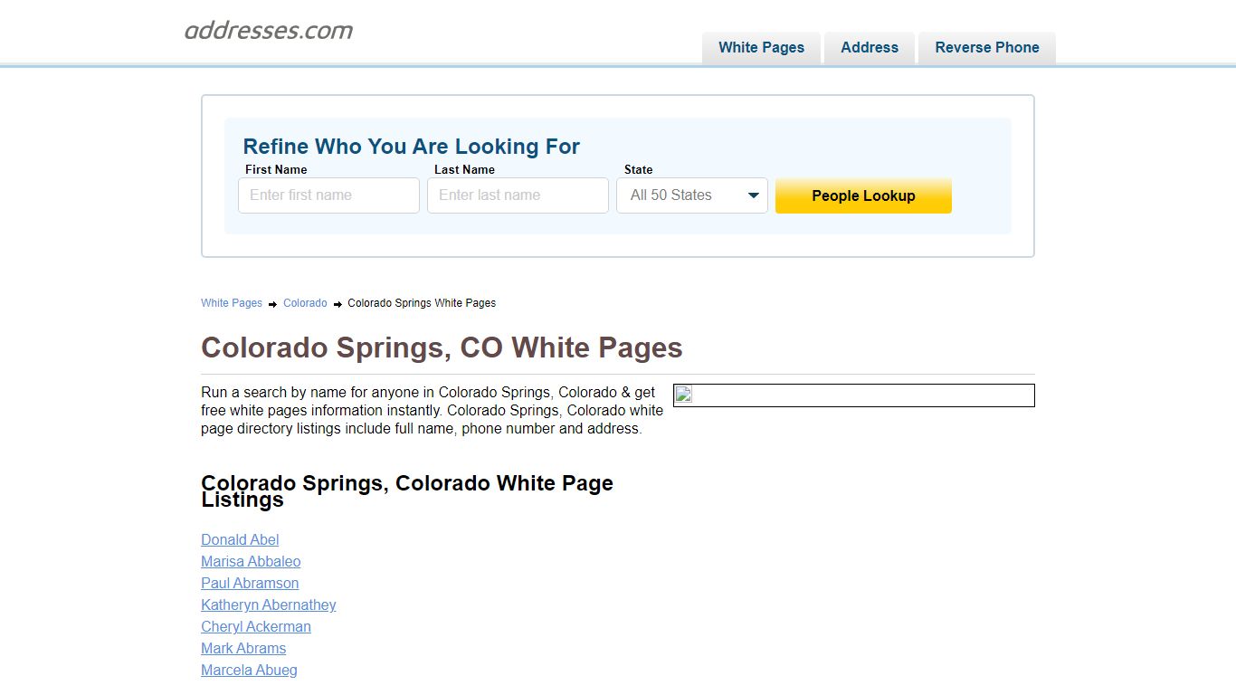 White Pages - Find People In | Addresses